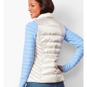 NWT silver metallic Talbots puffer vest